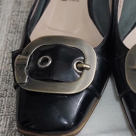 🔥Authentic Ferragamo Black Patent Womens Squared toe Shoes - Picture 13 of 16